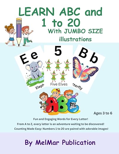 LEARN ABC and 1 to 20 With JUMBO SIZE illustrations